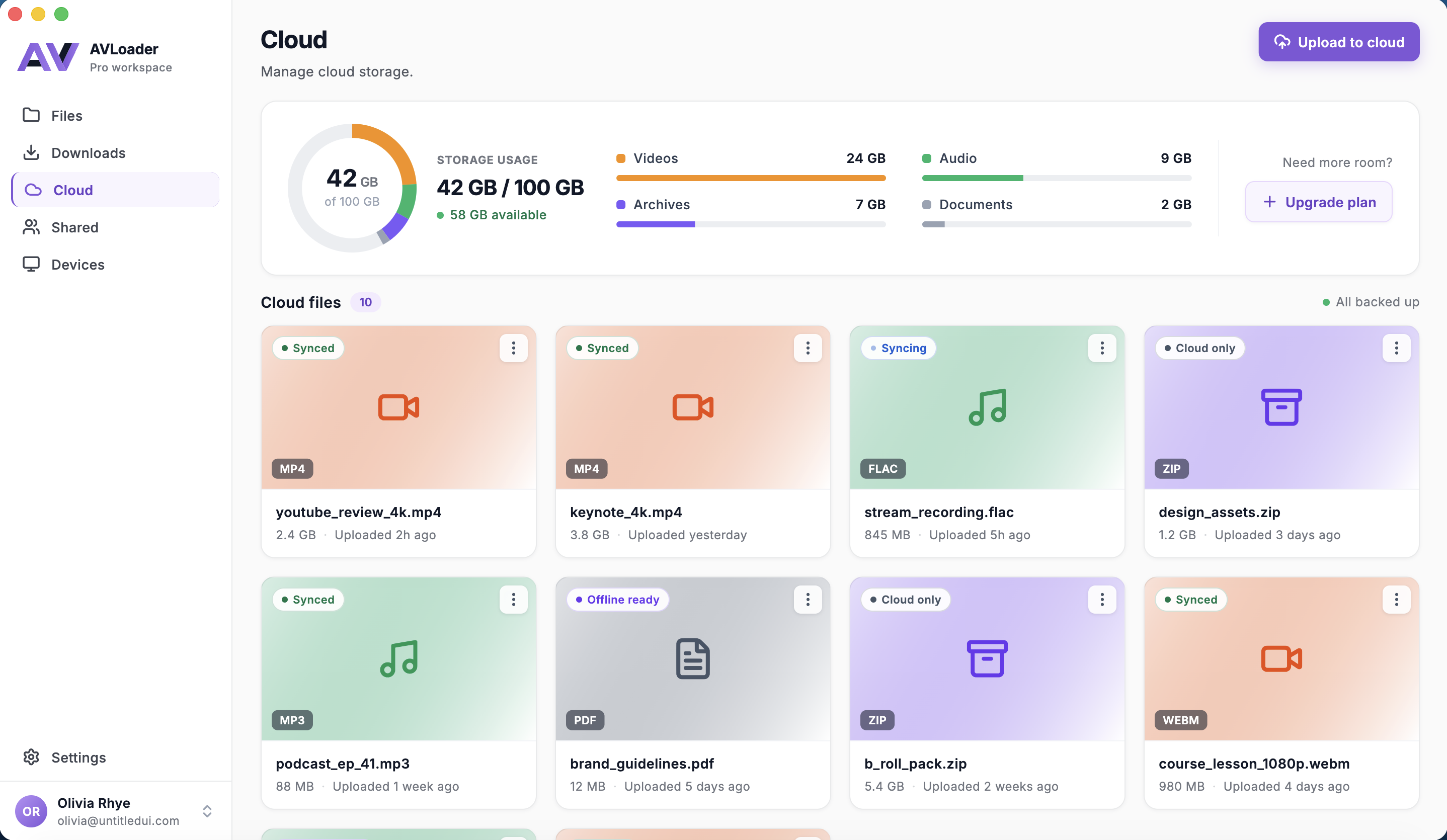 AVLoader — Cloud